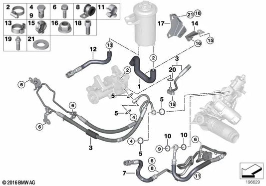 Rücklaufleitung für BMW X5 E70N, X6 E71 (OEM 32416785277). Original BMW