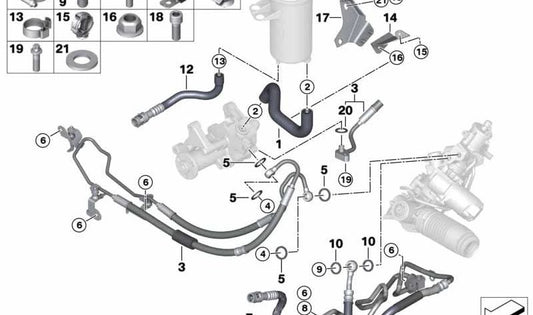 Saugleitung para BMW X5 E70 (OEM 32416850681). Original BMW