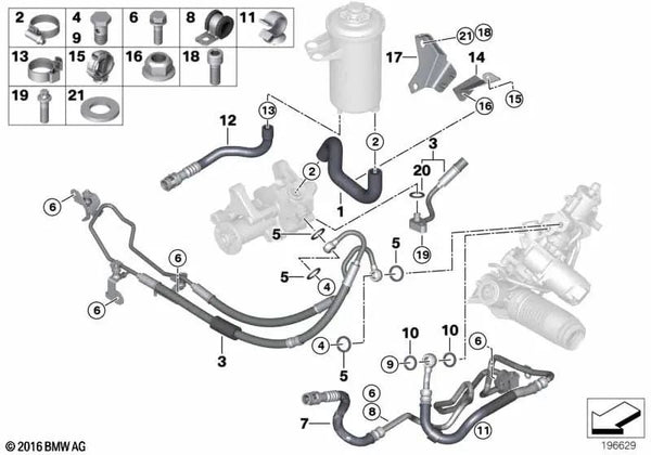 Línea de retorno para BMW X5 E70N, X6 E71 (OEM 32416785277). Original BMW