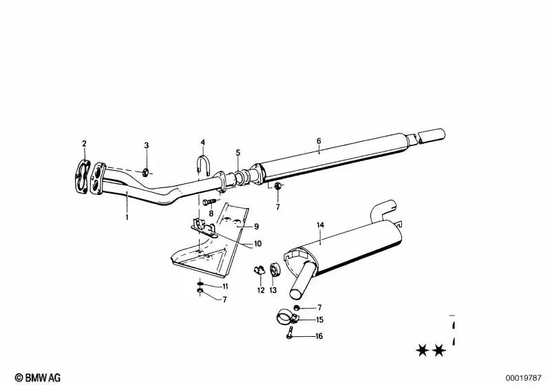 Endschalldämpfer für BMW E46, F30, F80 (OEM 18121245523). Original BMW