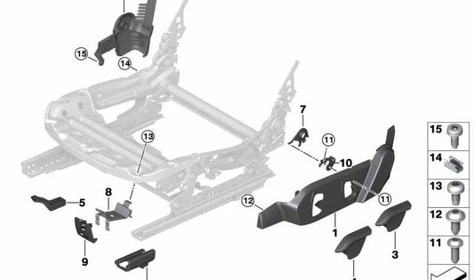 Reposabrazos izquierdo OEM 52107362117 para BMW i3 (I01) e i8 (I12). Original BMW.