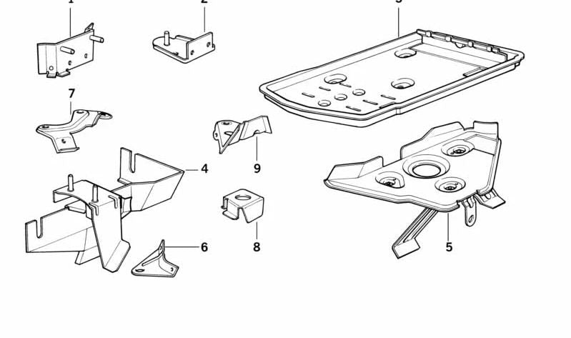 Soporte para bandeja de batería OEM 41141978993 para BMW Serie 5 (E34). Original BMW.
