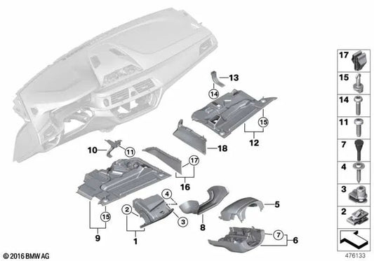 Compartimento de almacenamiento para BMW F90 (OEM 51168072749). Original BMW.