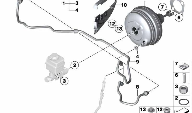 Tubería de vacío con válvula antirretorno OEM 11668508017 para BMW E70, E71, F15, F16. Original BMW.