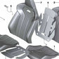 Funda de respaldo de asiento deportivo de cuero izquierdo para BMW Serie 3 F80, F80N Serie 4 F82, F82N (OEM 52108058277). Original BMW