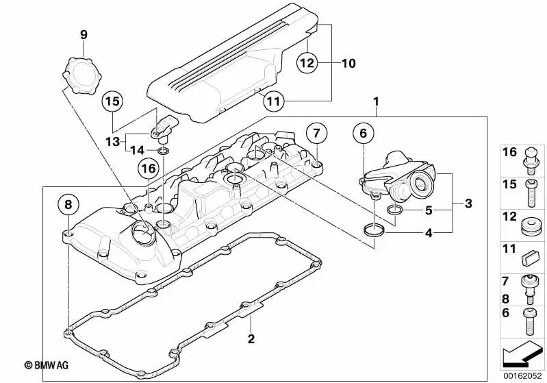 Tornillo de brida para BMW E90, E92, E93, E60, E61N, E63, E64 (OEM 11127841217). Original BMW