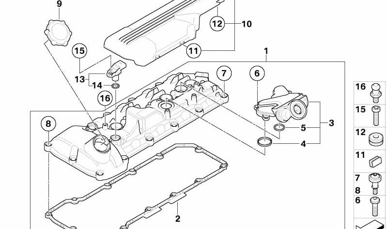 Separador de Aceite para BMW E90, E92, E93 (OEM 11157848155). Original BMW.