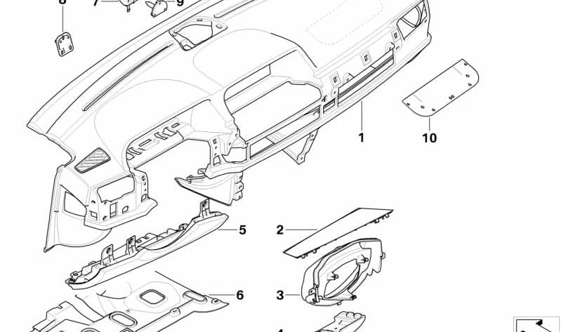 Protector de airbag OEM 51459178767 para BMW E65, E66. Original BMW.