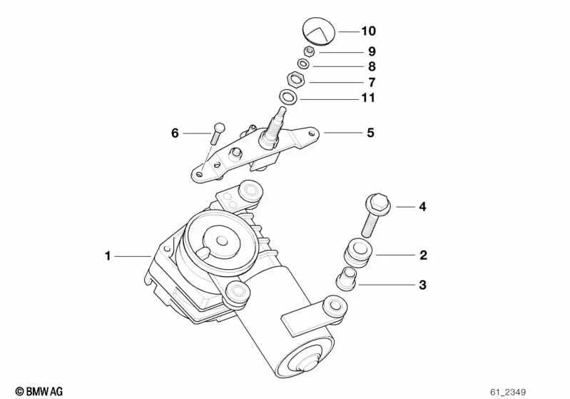 Tapa de eje del limpiaparabrisas para BMW Serie 5 E39, X5 E53 (OEM 61627113603). Original BMW