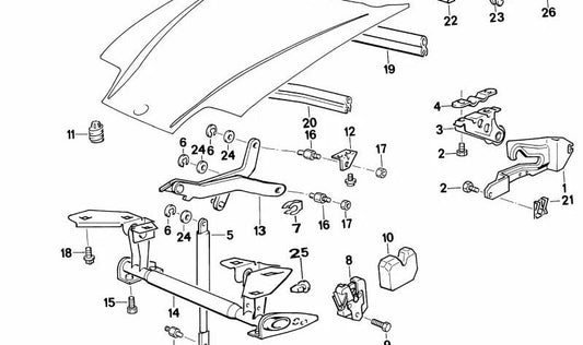 Chiusura della porta destra OEM 51231928118 per BMW E34, E32, Z1. BMW originale.