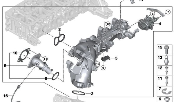 Tubo AGR para BMW Serie 5 G60, G61, X3 G45 (OEM 11619888954). Original BMW