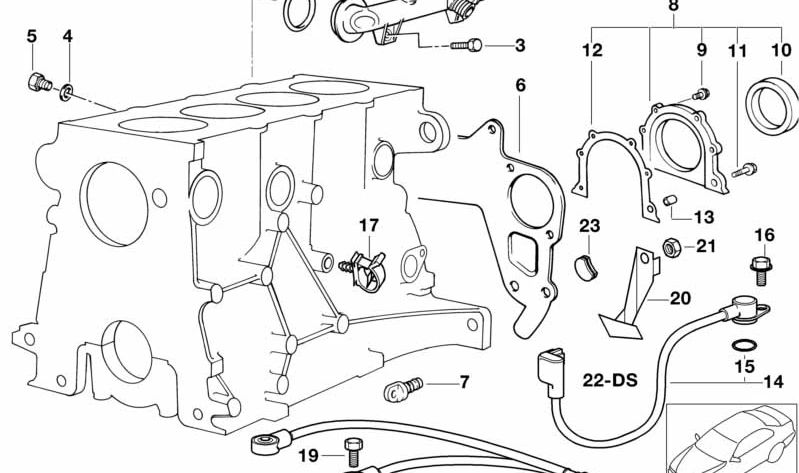 O-Ring para BMW E36 (OEM 12141743476). Original BMW