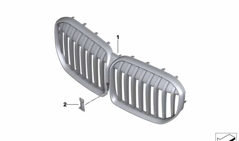 Rejilla Decorativa Frontal para BMW Serie 7 G12N (OEM 51138494818). Original BMW.