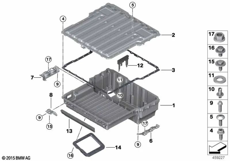 Rechte hintere Stütze für BMW 3er F30N (OEM 61278624194). Original BMW