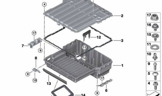 Soporte trasero izquierdo para BMW Serie 3 F30N (OEM 61278624193). Original BMW.