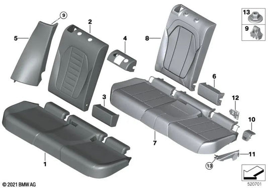 Funda de Asiento de Cuero para BMW X4 F98, G02 (OEM 52207477760). Original BMW