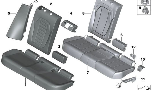 Cubierta Isofix derecha para BMW G01, G01N, G02, G02N (OEM 52107474102). Original BMW