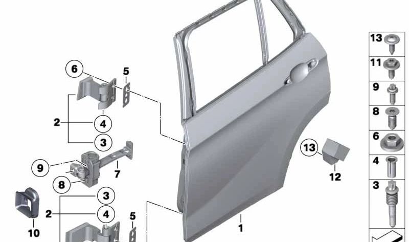 Crashpad para puertas traseras de BMW X1 E84 (OEM 51712993921). Original BMW