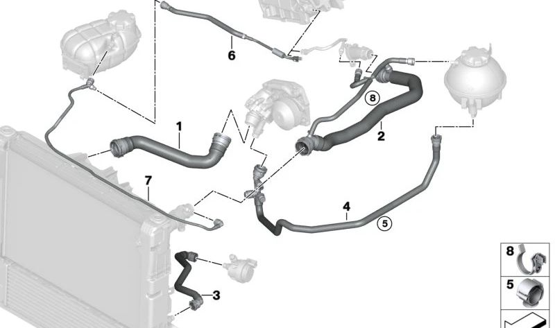 Tubo de la Culata para BMW F20N, F21N, F22, F23, F30, F31, F34, F32, F33, F36 (OEM 11538514454). Original BMW