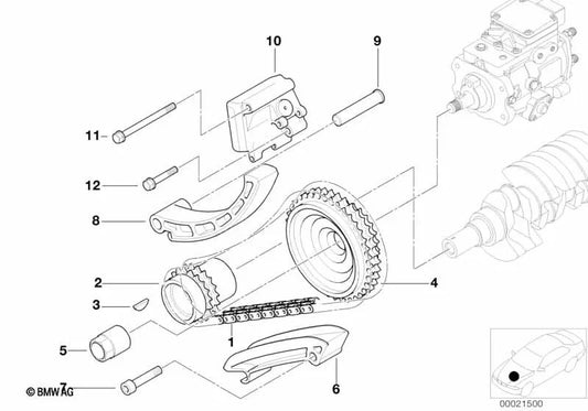 Tuerca hexagonal para BMW E46, E39 (OEM 13522246819). Original BMW.