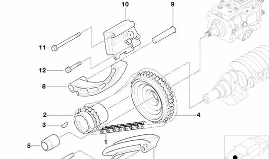 Guía cadena de distribución OEM 13522248519 para BMW E46, E39, E53, E83, E85, E86. Original BMW.