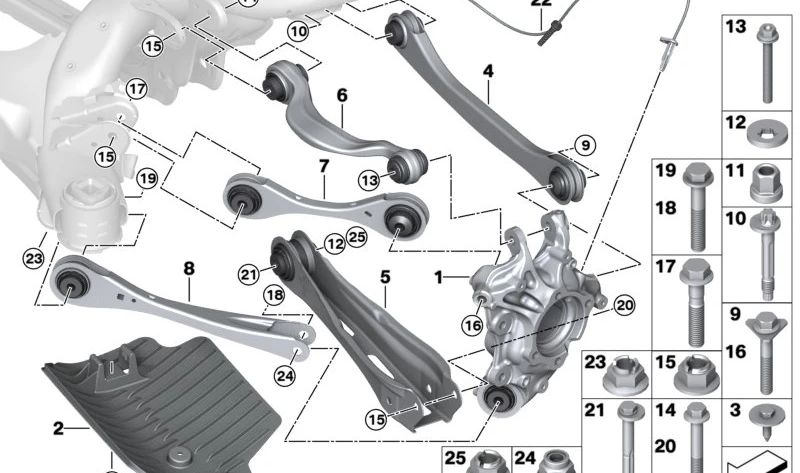 Cubierta aerodinámica trasera izquierda OEM 33306889065 para BMW G08. Original BMW.