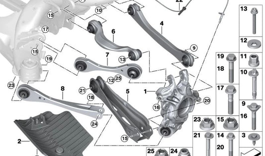 Cubierta aerodinámica trasera izquierda OEM 33306889065 para BMW G08. Original BMW.