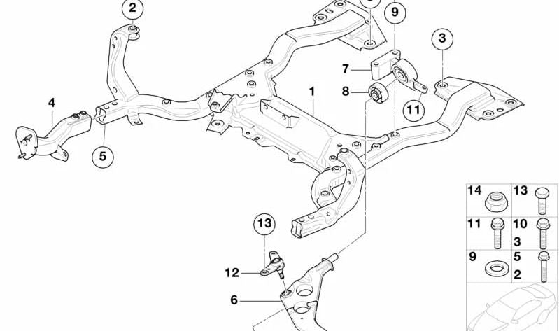 Tuerca hexagonal autoblocante para BMW E82, E21, E30, E36, E46, E90, E92, E93, E12, E28, E34, E39, E60, E61, E24, E63, E64, E23, E32, E38, X5 E53, Z4 E85, E86, Z8 E52 y MINI R50, R52, R53 (OEM 31106774714). Original BMW