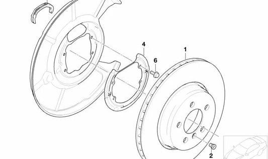 Disco de freno ventilado para BMW E65, E66 (OEM 34216864050). Original BMW