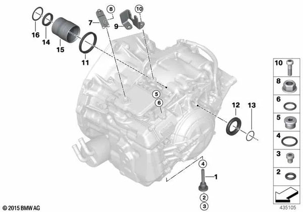 Eje intermediario para BMW F45, F46, F48, F49, F39 (OEM 24218650839). Original BMW.