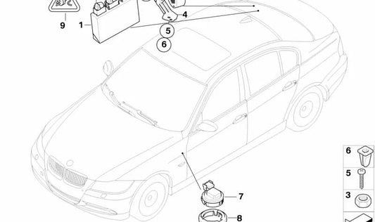 Emisor de Señal PDC para BMW E81, E87, E87N, E90, E91, E90N, E91N (OEM 66206969140). Original BMW