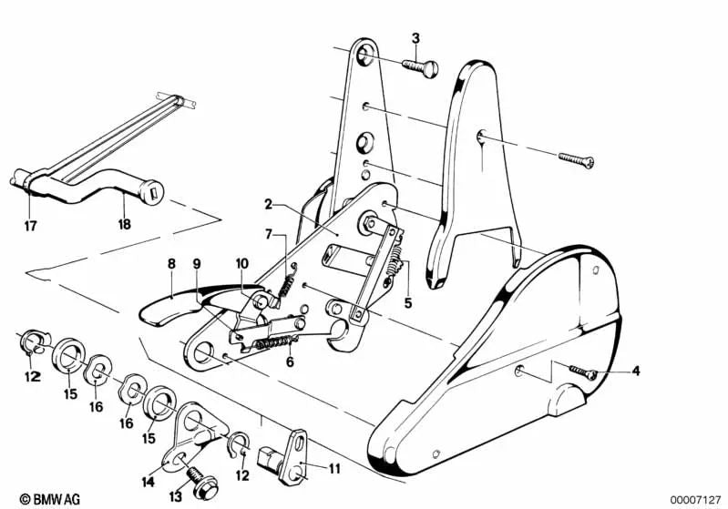 Zugfeder para BMW E21, E12, E28, E24, E23 (OEM 52101841739). Original BMW