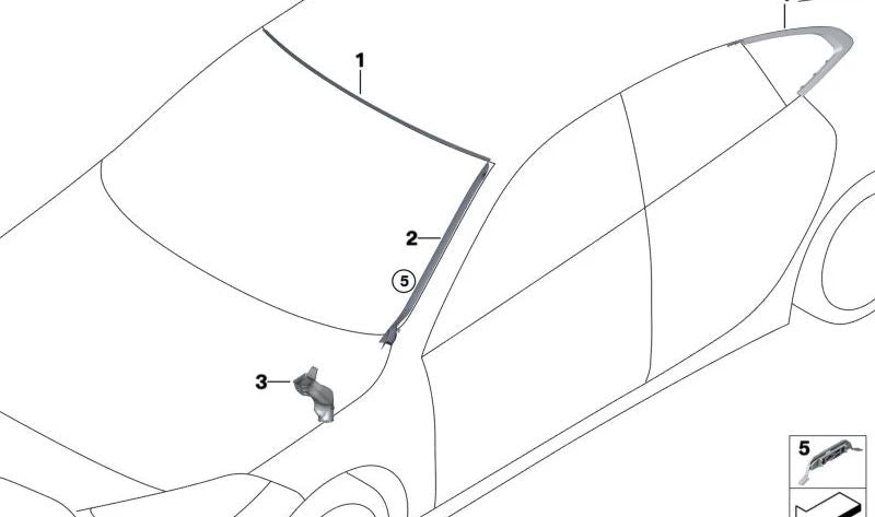 Tira Embelletora deixou OEM 51317475979 para BMW Series 2 Grand Coupé (F44). BMW original.