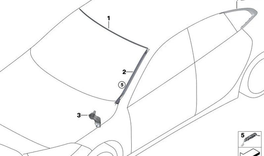 Tira Embelletora deixou OEM 51317475979 para BMW Series 2 Grand Coupé (F44). BMW original.