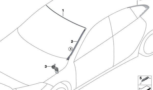 Guía de agua derecha OEM 51317475980 para BMW Serie 2 Gran Coupé (F44). Original BMW.