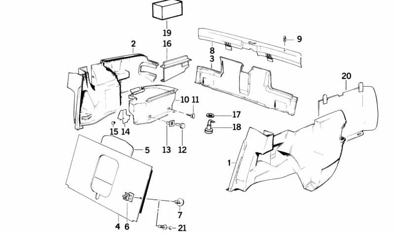 Pieza intermedia para BMW E30 (OEM 51428129390). Original BMW