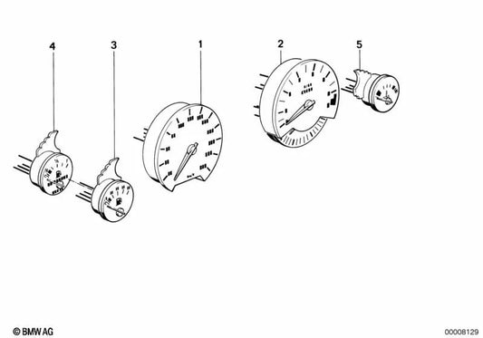 Tachometer for BMW 5 Series E34 (OEM 62111391907). Original BMW.