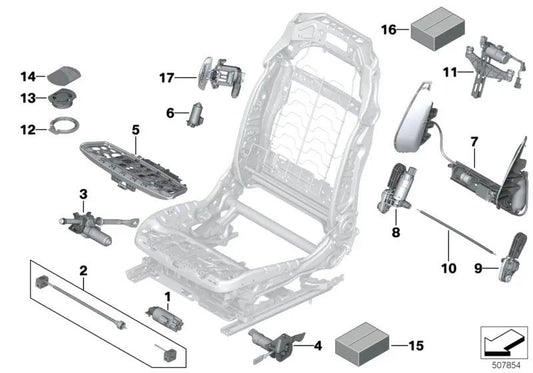 Ajuste de anchura del respaldo para BMW Serie 5 F90, G30, Serie 6 G32 (OEM 52107491673). Original BMW