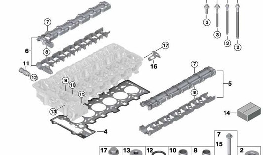 Asbestfreier Zylinderkopfdichtungssatz für BMW E90, E91, E92, E93, E60N, E61N, F10, F11, E63N, E64N (OEM 11127561438). Original BMW