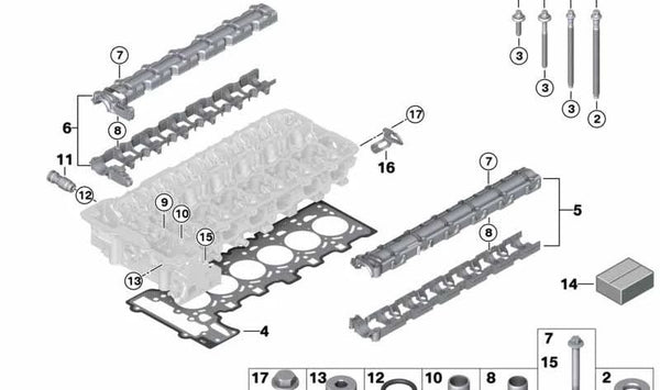 Juego de juntas de culata sin amianto para BMW E90, E91, E92, E93, E60N, E61N, F10, F11, E63N, E64N (OEM 11127561438). Original BMW