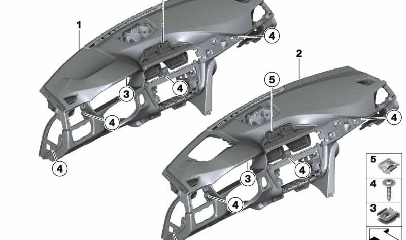 Tablero de Instrumentos de Cuero para BMW F80, F82, F83 (OEM 51458057586). Original BMW