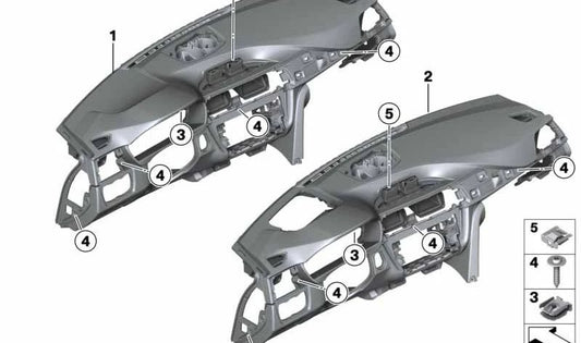 Painel de couro com exibição de cabeça OEM 51458057591 para BMW F80, F82, F83. BMW original.