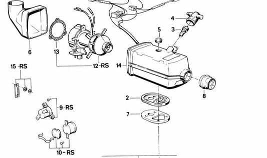 Bujía de incandescencia (calentador) OEM 64121365673 para BMW E28, E24, E23. Original BMW.