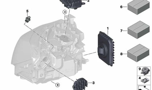 Módulo LED para luz diurna izquierda OEM 63117493237 para BMW Serie 3 GT (F34). Original BMW.