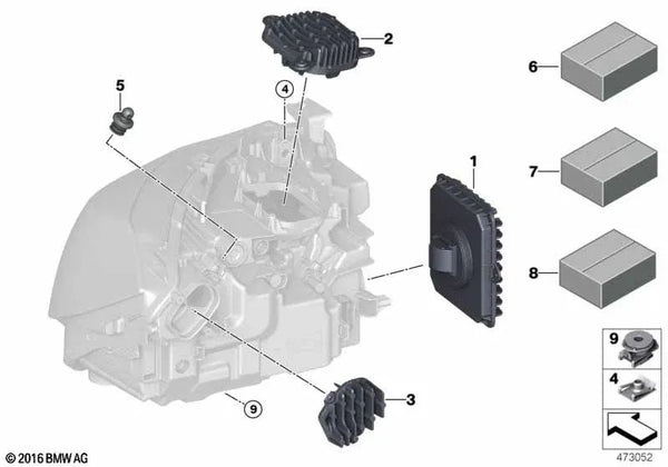 Módulo LED Intermitente izquierdo para BMW F34N (OEM 63117493241). Original BMW.