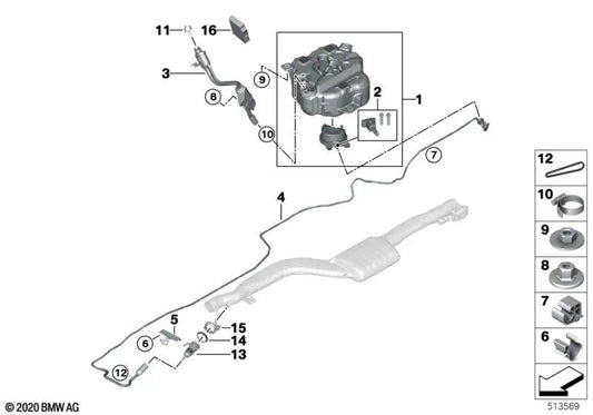 Sistema de llenado para BMW Serie 5 G30 (OEM 16197377945). Original BMW.