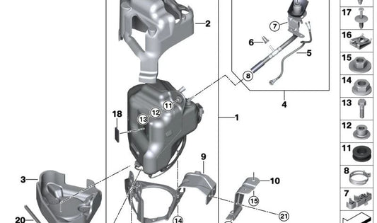 Grenzschutz für BMW E81, E82, E87, E88, F20, F21, F52, G42, G87, E90, F30, G20, E39, E38, E84, F15, E72, F16, E89 (OEM 517213717706). Original BMW