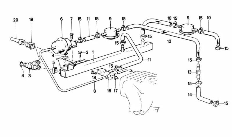 Injetor de combustível para BMW 3 E30 Series, 5 E28 Series (OEM 13641285053). BMW original