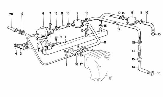 Injetor de combustível para BMW 3 E30 Series, 5 E28 Series (OEM 13641285053). BMW original