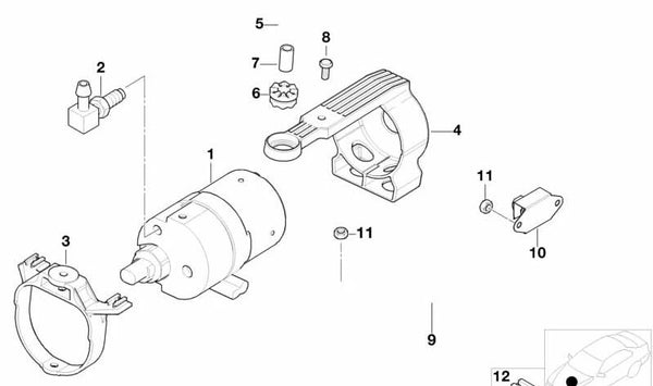 Soporte para bomba de carga previa OEM 34511165167 para BMW E36, E39, E38, Z3, E52. Original BMW.